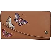 Anuschka Women’s Hand-Painted Genuine Leather Accordion RFID Blocking Flap Wallet