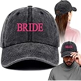 Bride Funny Printed Cotton Baseball Cap Adjustable Retro Washed Lightweight and Breathable Unisex Wedding Bride and Groom Hats, Gifts for Bridal Party Bachelorette Party Honeymoon Newlyweds Couples