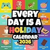 Every Day Is A Holiday Wall Calendar 2026 | For Appointments & Scheduling With Original Artwork | Fun Wall Calendar 2026 | 12" x 24" Large Grid 2026 Family Calendar With All Holidays