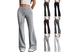 MIDELXP Flared Leggings for Women Stretch Drawstring High Waisted Wide Leg Yoga Pants Comfy Workout Pants Y2k Sweatpants