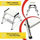 KADAX Aluminium Folding Step Ladder 125kg Non-Slip Double-Sided 2 Step Household view 4