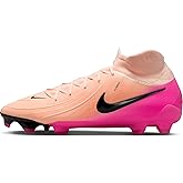 Nike Phantom Luna 2 Pro FG High-Top Soccer Cleats (FJ2575-800, Crimson Tint/Pink Blast/Black)