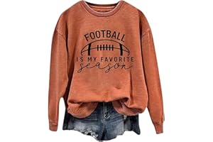 Lroplie Game Day Football Sweatshirt For Women Football Mom Graphic Pullover Top Long Sleeve Crewneck Sweatshirt