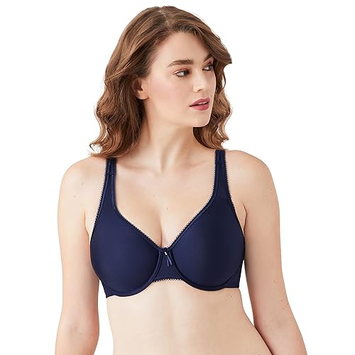 Wacoal Women's Basic Beauty Unlined Full Figure Underwire Bra, Black Iris, 36G