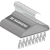 Babyrish Velvet Baby Hangers with Clips (30 Pack) | 11” Ultra-Slim Baby Clothes Hangers | Non-Slip Felt | Space-Saving Nursery & Infant Closet Organizer | Gray