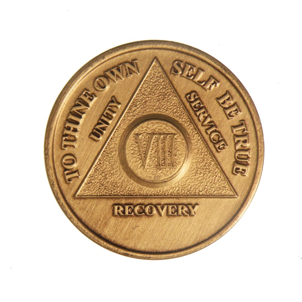 8 Year Bronze AA (Alcoholics Anonymous) - Sobriety/Birthday/Anniversary/Recovery/Medallion/Coin/Chip