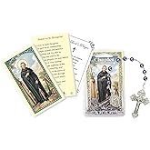 St Peregrine Chaplet Beads - Laminated Saint Peregrine Holy Card, The Lord's Prayer - Saint Peregrine Chaplet, Catholic Cards - St Peregrine Patron Saint of Cancer Themed Set - 3 Items
