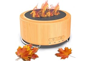 Emochies Essential Oil Diffuser for Home: 500ML Aroma Diffuser for Hotel Office Yoga Room - Humidifier with 9 Colors LED Night Light for Kids/Women Home Relaxation, Light Yellow