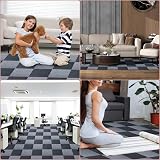 KAHEIGN 30Pcs Self Adhesive Carpet Tiles 30cm x 30cm Dark Grey view 7