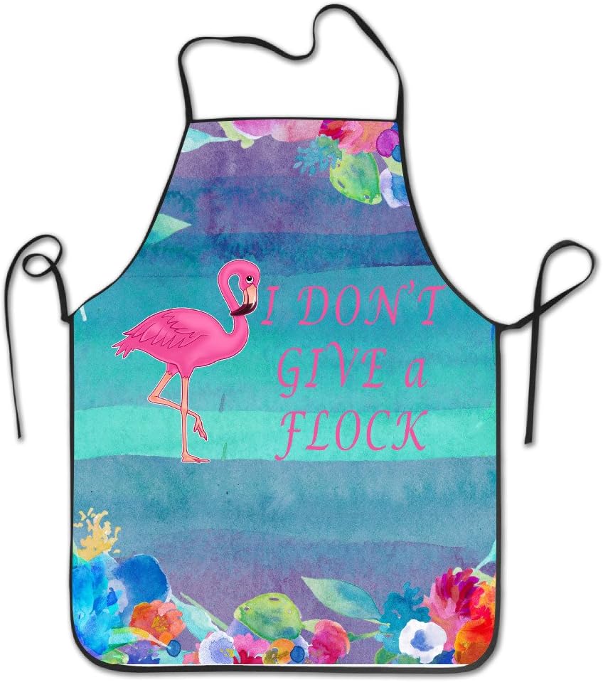 Manygoyo Funny Apron Chef Kitchen Cooking Apron Bib I Dont Give A Flock Flamingo Animal Lover Restaurant Easy Care