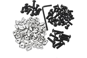 Rrina 100Pcs M6 T-Nuts Screws Assortment Kit, Hammer Head T-Slot Nut for 3030 Series European Standard Aluminum Profile