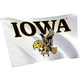 Desert Cactus University of Iowa Flag - 3 x 5 Feet Iowa Hawkeyes Banner, Indoor/Outdoor Durable Fabric Display (Style Vintage D1)
