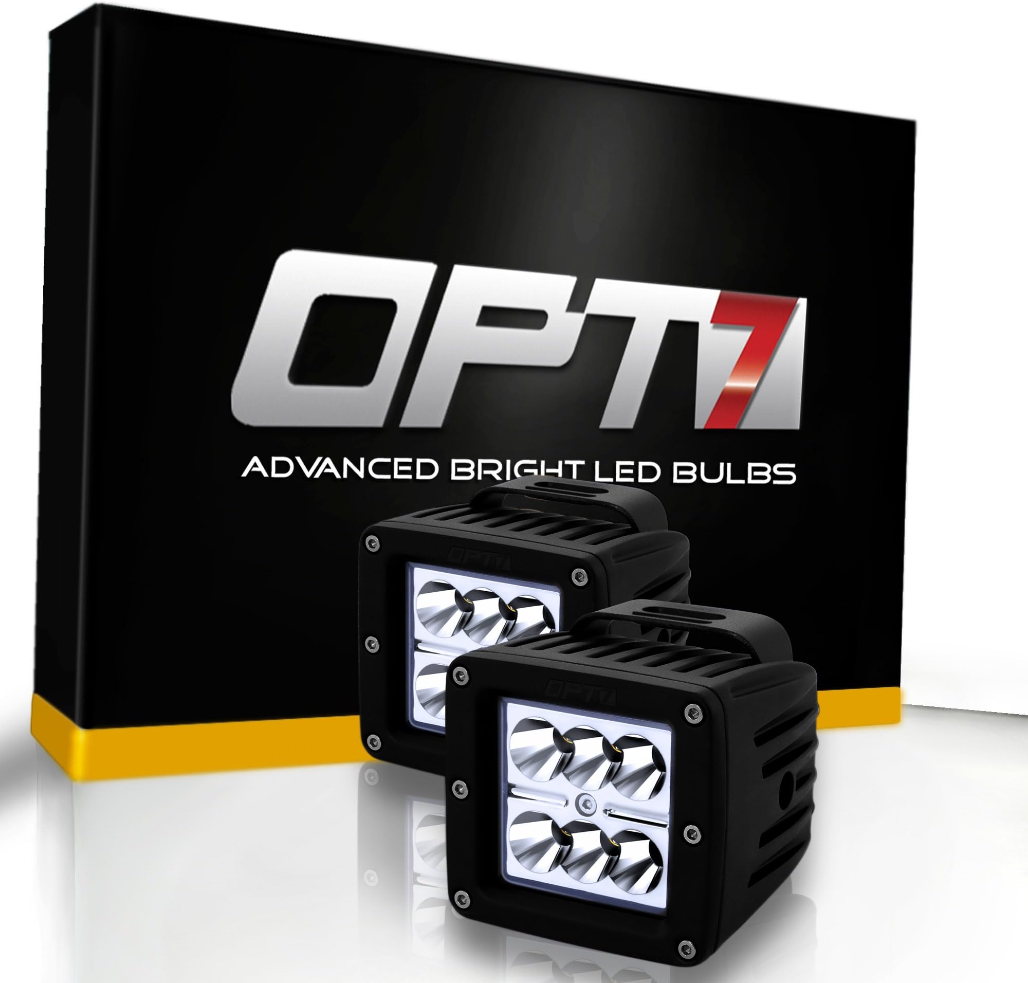 OPT7 CREE LED Pod with Wiring Harness (2 Pcs - 18w) Fog Light Work Lamp Spot Light for Off-Road ATV Utility Truck SUV