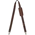 Hell Blues Bag Strap Replacement - Genuine Leather double layered with Brass Swivels Adjustable Shoulder Strap for Messenger, Laptop, Camera, Travel Bags and More (Brown)