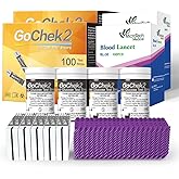 MicroTech Blood Glucose Test Strips &amp; Lancets, 180d Opening Valid, Immune to Blood Oxygen, Only for Gocheck2, 200 Count.
