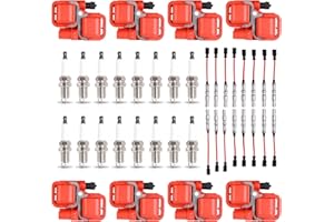 ENA Set of 8 Red Ignition Coil with 16 Platinum Spark Plug and Red Wire Set Compatible with Mercedes-Benz C43 CL500 CLK430 CLK500 E430 E500 E55 AMG ML430 ML500 S430 S500 SL500 4.3L 5.0L