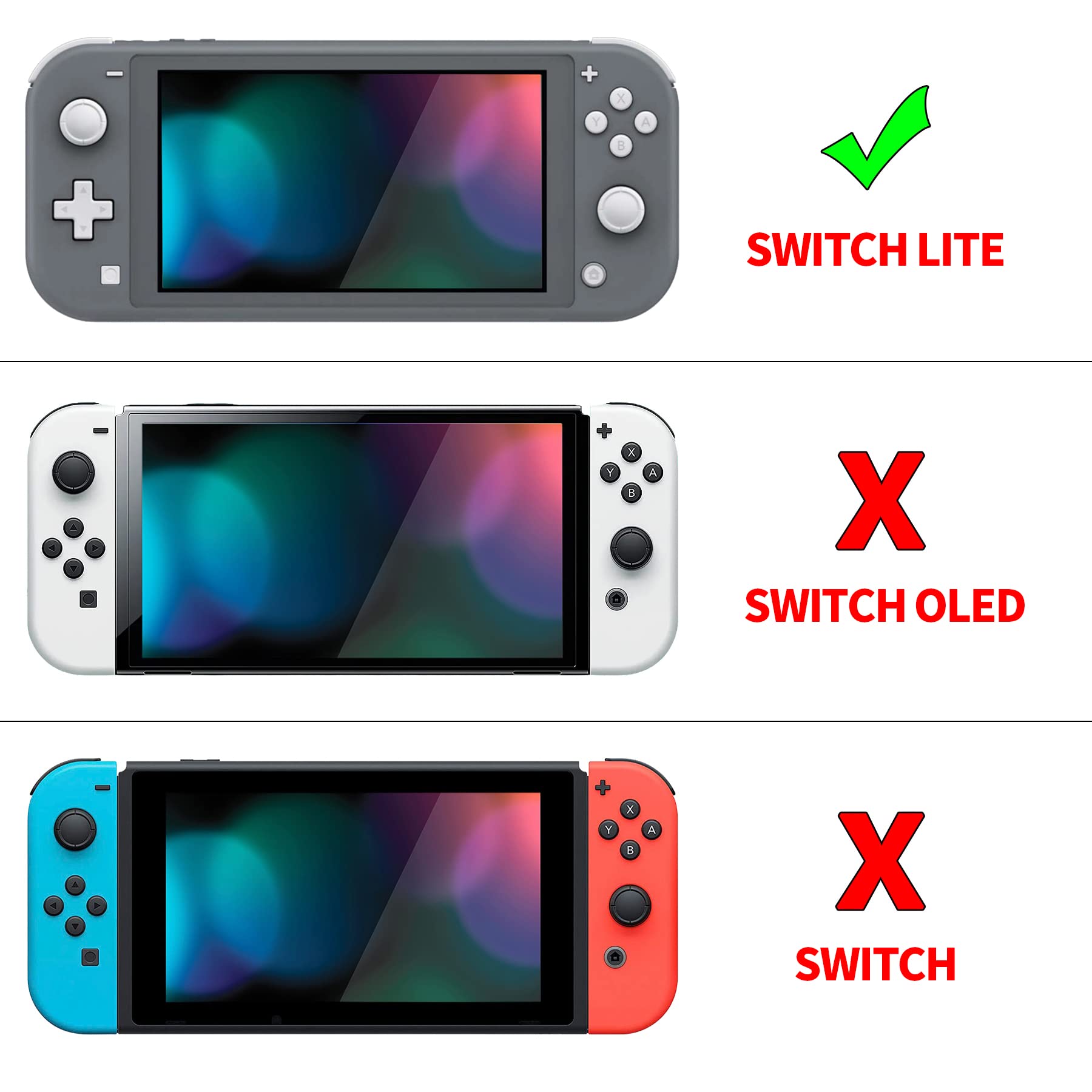 PlayVital ZealProtect Protective Case for Nintendo Switch Lite, Hard Shell Ergonomic Grip Cover for Nintendo Switch Lite w/Screen Protector & Thumb Grip Caps & Button Caps - Dark Grayish Violet