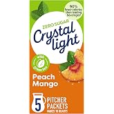 Crystal Light Drink Mix, 5 Pitcher Packets Peach Mango Green Tea, 1.85 oz