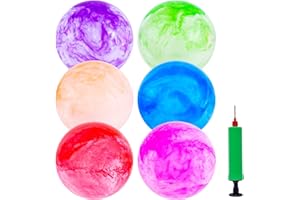 3 otters 6PCS Playground Balls, 8.5 Inche Inflatable Bouncy Balls with Pump, Kickball DodgeBalls, for Kids Indoor Outdoor Plays, Sports