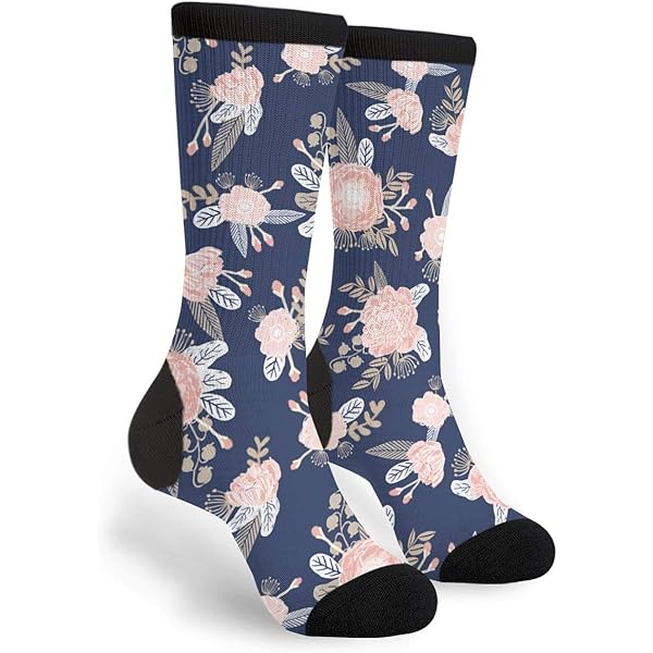 Peach Colorful 3D Print Crew Socks - Seamless Athletic Novelty Socks For Men & Women