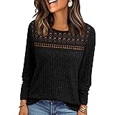AUTOMET Womens Lace Long Sleeve Shirt Fall Top Fashion Dreesy Casual Tunic Sweaters Mesh Clothes Trendy Work Cute Outfits