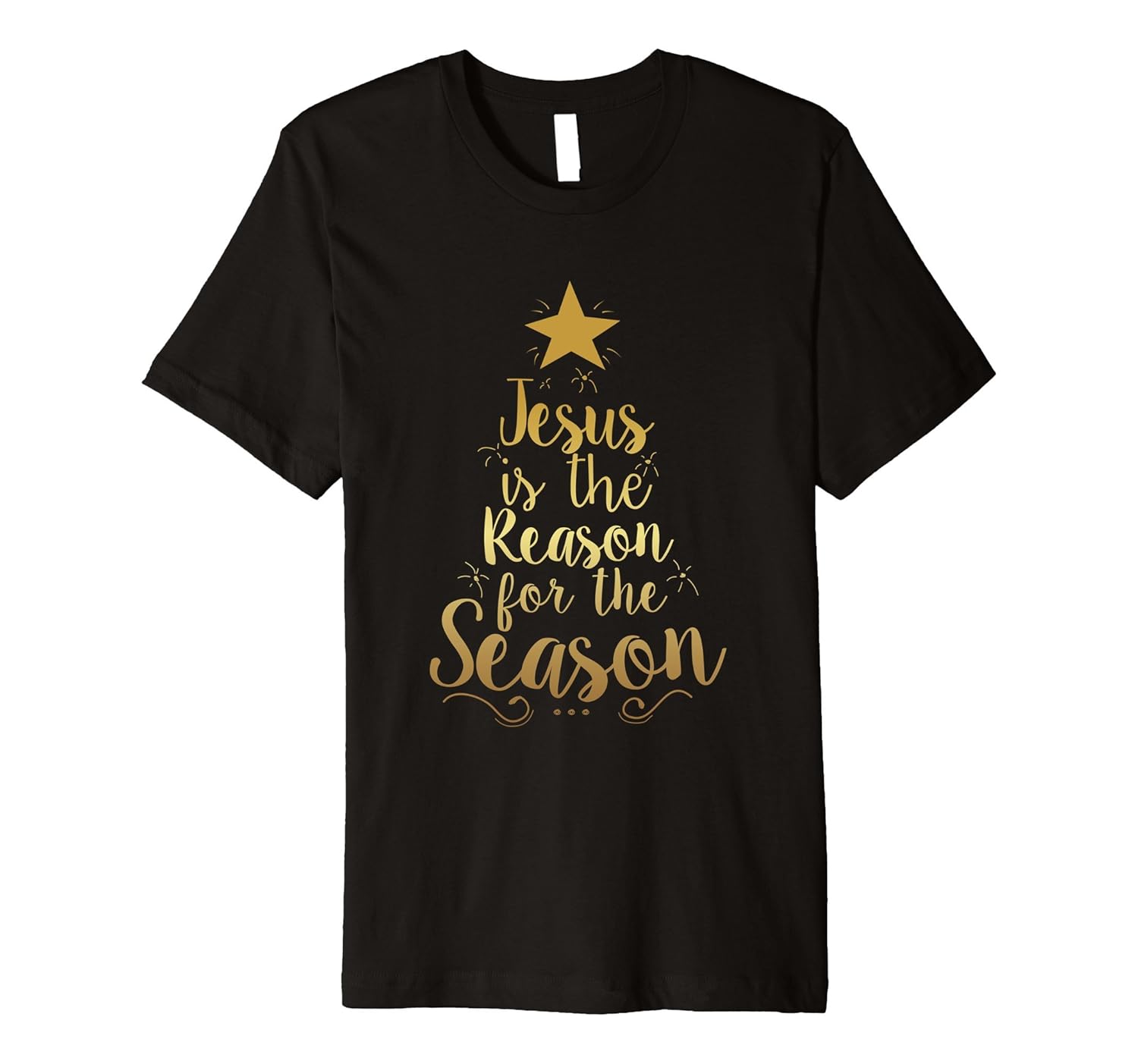 Christmas Gift Jesus T-Shirt Illustrated Tree Christian Tee-ANZ