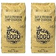 FOGO Super Premium Hardwood Lump Charcoal, Natural, Large Sized Lump Charcoal for Grilling and Smoking, Restaurant Quality, 35 Pound Bag, 2-Pack