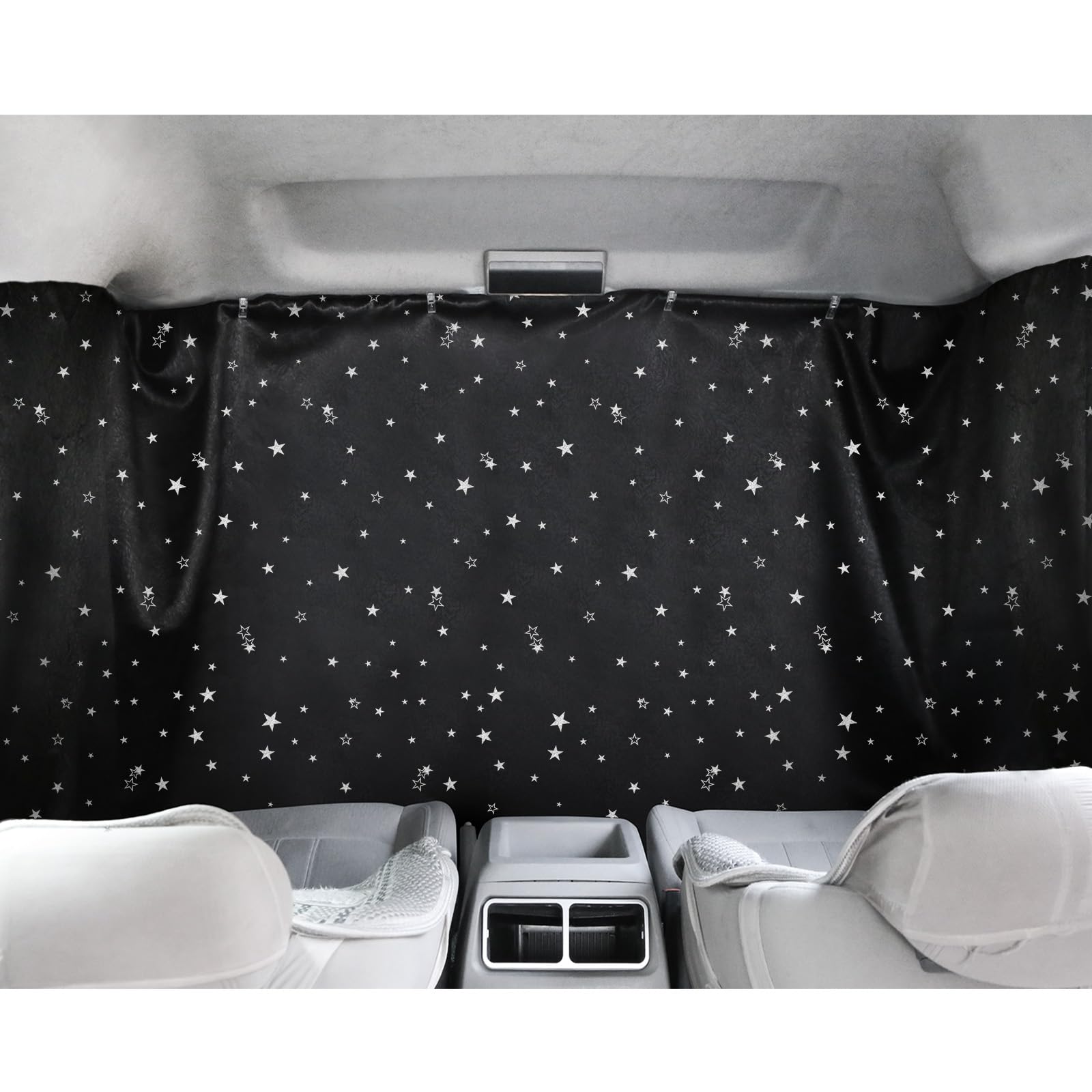 ZATOOTO 車 カーテン車中泊 マグネットカーテン 遮光 厚手 日よけ 磁石貼付 プライバシー保護 フロントカーテン 紫外線対策 防災 取付簡単 パーツ付き 260㎝ｘ90㎝ 星柄 CT98-ST の商品画像