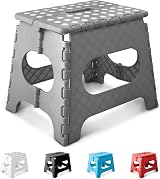 KEPLIN 11 Inch Heavy Duty Folding Step Stool Non-Slip Grey