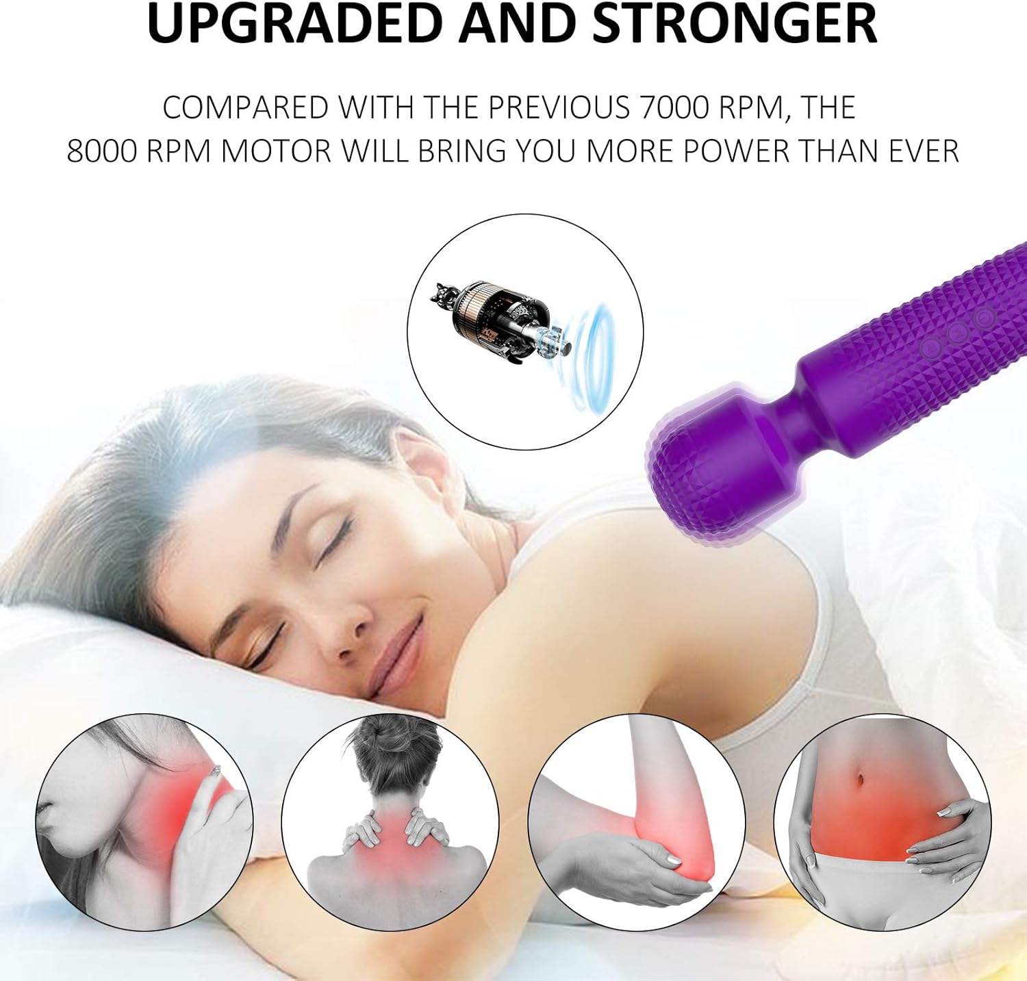 Wireless Wand Massager by XOPLAY 5 Powerful Speeds and 20 Vibration