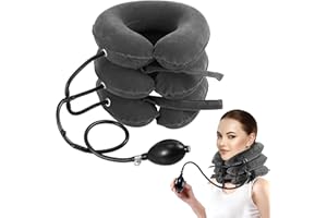 Pogcay Neck Stretcher for Neck Pain Relief, Cervical Neck Traction Device, Neck Traction Device for Home Use, Neck Decompression Devices, Inflatable Stretcher, Neck Decompression(Gray)