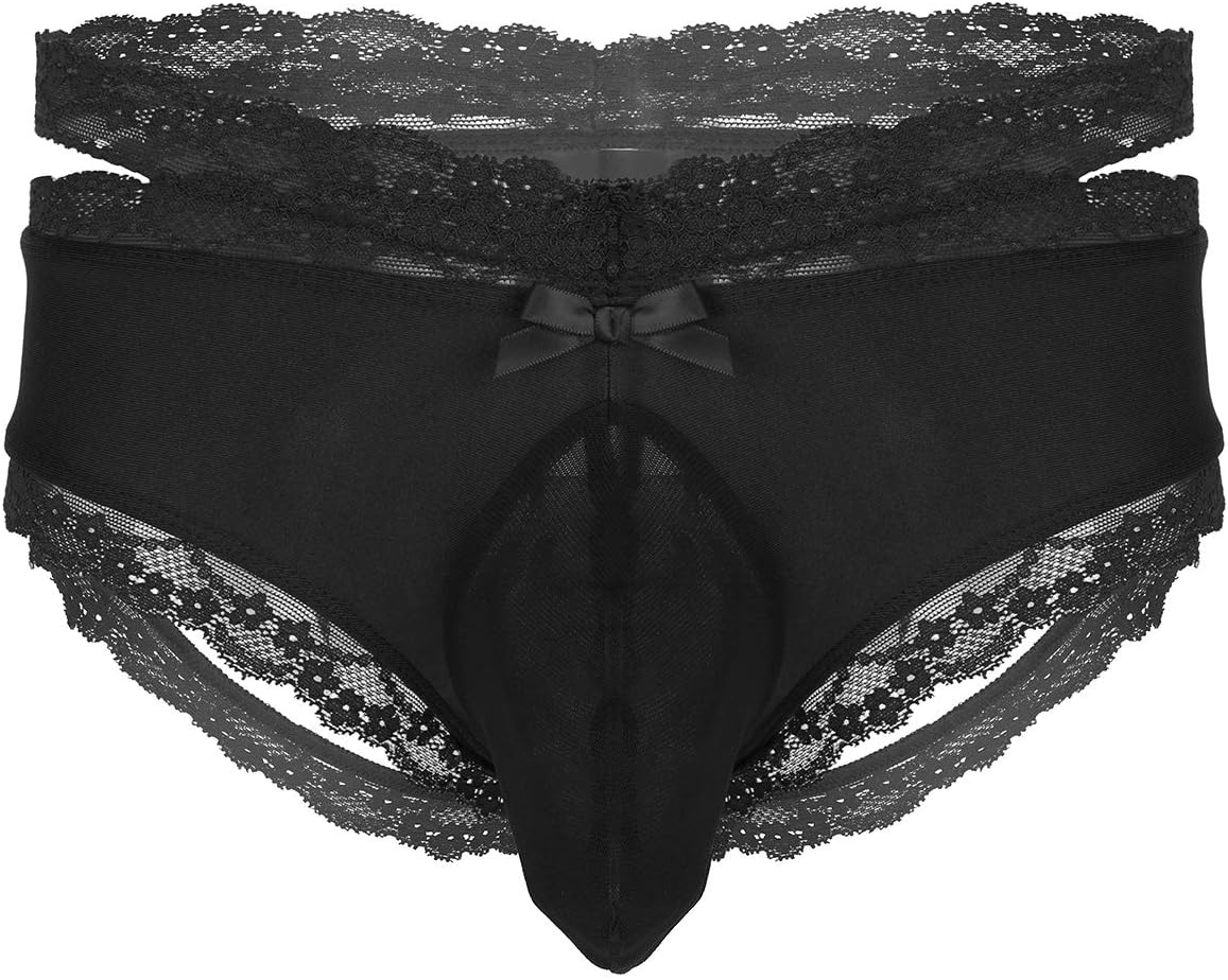 iEFiEL Men's Lingerie Cheeky Floral Sissy Pouch Panties Crossdress Underwear