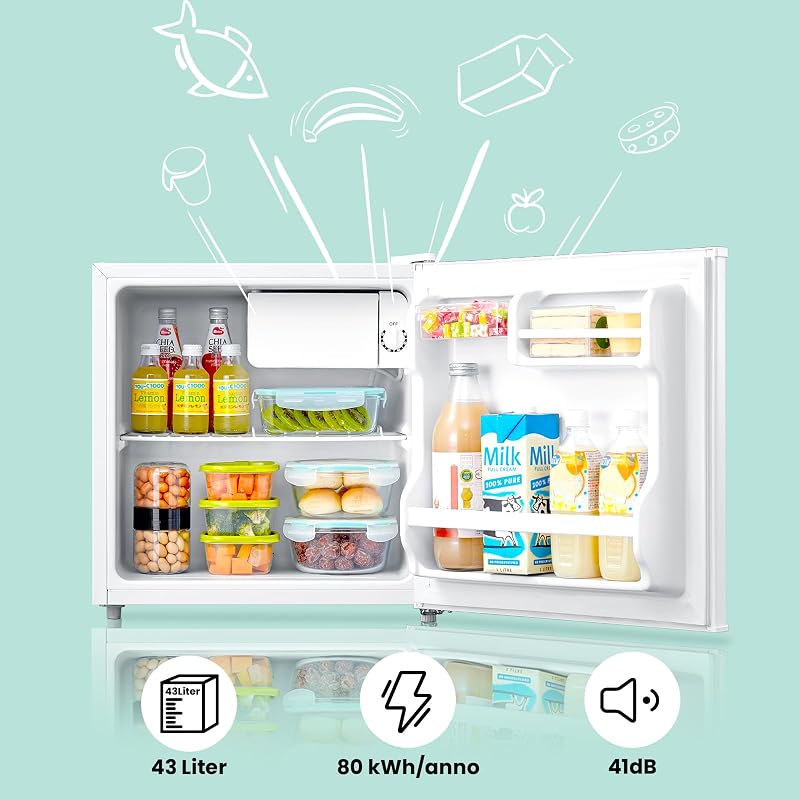 Mini Frigo da Camera 43L con Chiller Box 0-10℃, Bianco