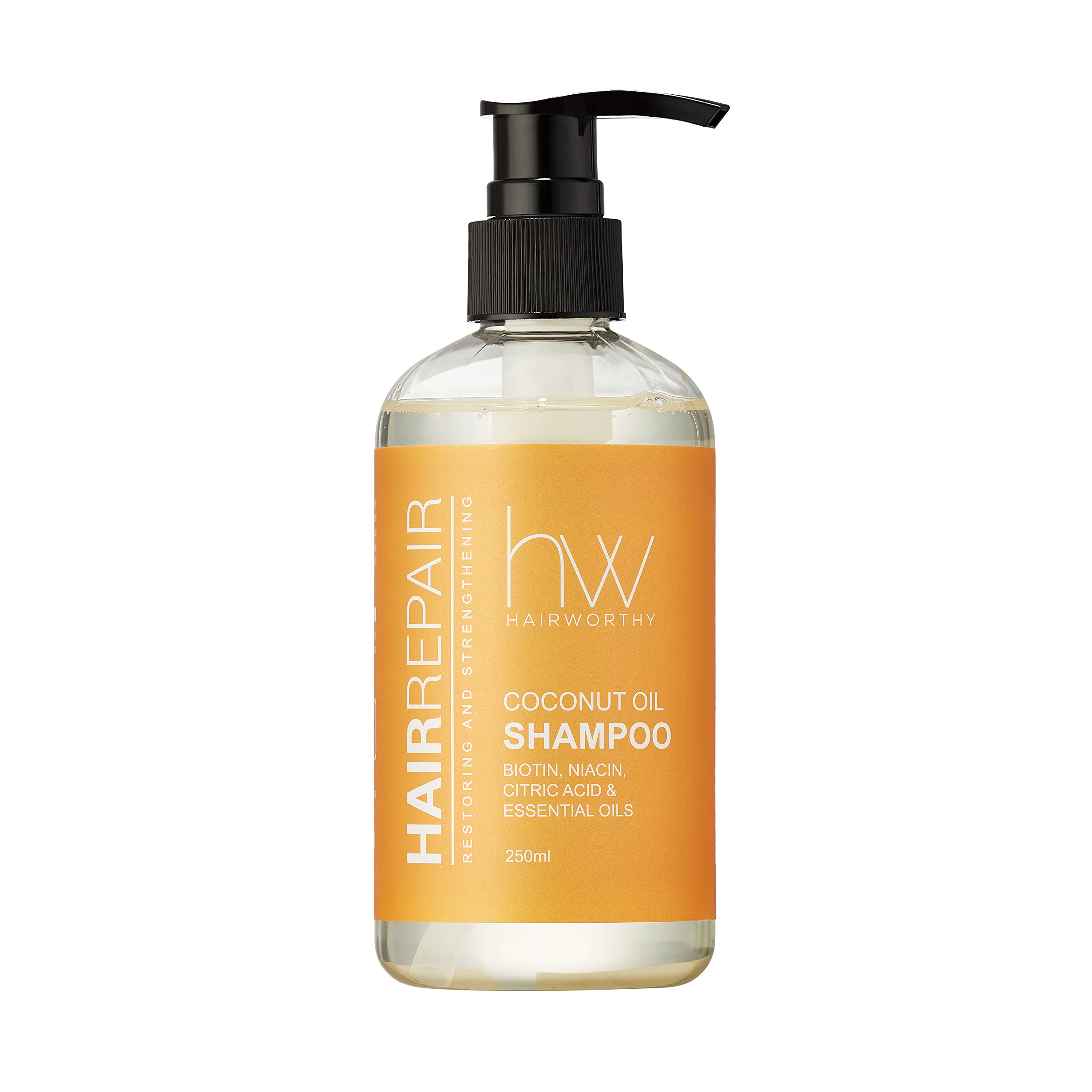 Hairworthy Hairrepair Coconut Oil Shampoo - BIOTIN, NIACIN, CITRIC ACID & ESSENTIAL OILS
