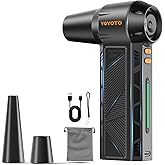 Compressed Air Duster, 300000RPM Powerful Electric Air Duster Rechargeable with LED Light and Brushless Motor, 4-Gear Cordless Mini Air Blower for Keyboard, Computers, Car, Outdoors (Black)