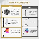 TONOR T35 Microphone Stand with Tablet Holder Tripod Boom Arm Heavy Duty view 2