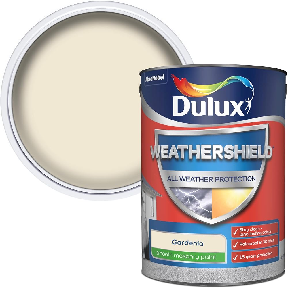 Dulux Weathershield Smooth Masonry Paint Gardenia 5L