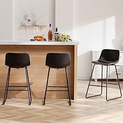 HeuGah Bar Stools Set of 3, 26 Inch Counter Height