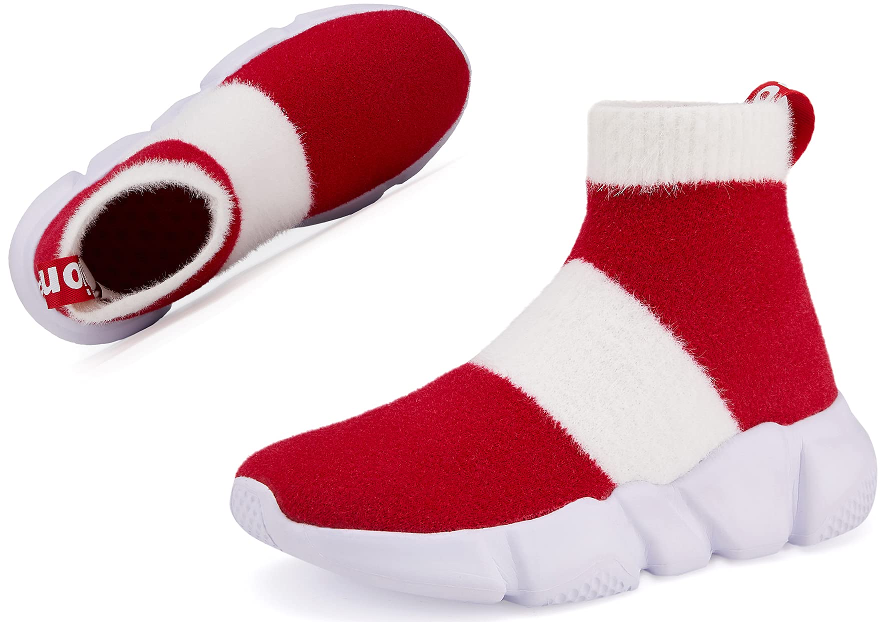 Boys Girls Sock Shoes High Tops Breathable Knit Slip On Shoes