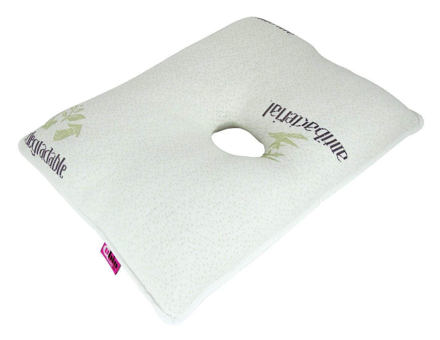 Queraltó Bamboo Chondroderma Pillow, with Central Hole to Reduce Pressure in The Ear, Soft, Anti-Allergy, Antibacterial and thermoregulatory Fabric