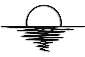 Sunrise Metal Wall Art, Sunshine Minimalist Metal Wall Decor, Boho Metal Wall Sculpture, Modern Sunset Indoor and Outdoor Wal