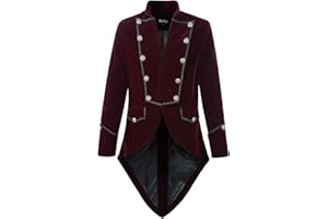 DarcChic Mens Steampunk Tailcoat Jacket Velvet Gothic VTG Victorian