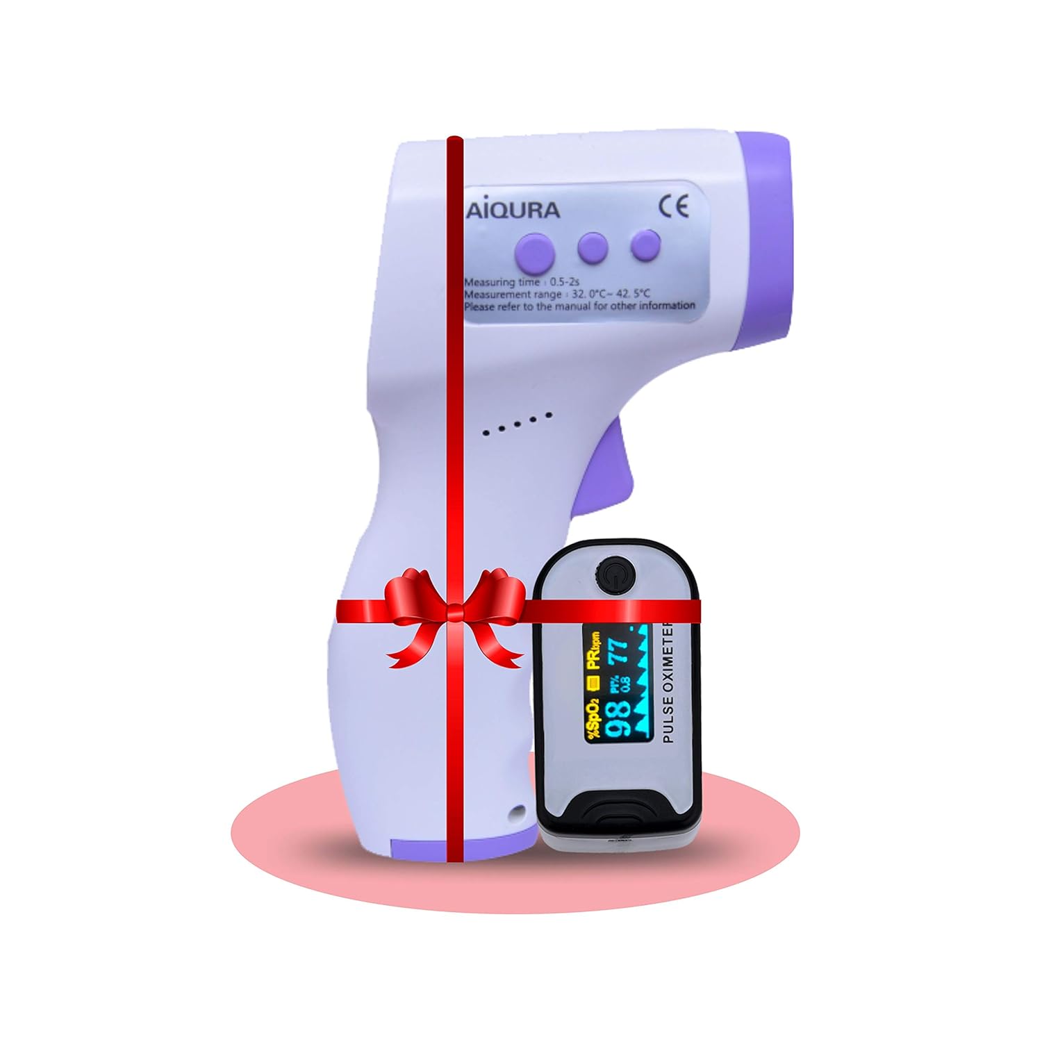 Thermocare infrared thermometer for body temperature and pulse oximeter