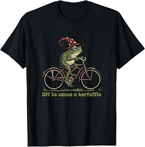 Off to Cause a Kerfuffle Frog Funny Sayings T-Shirt