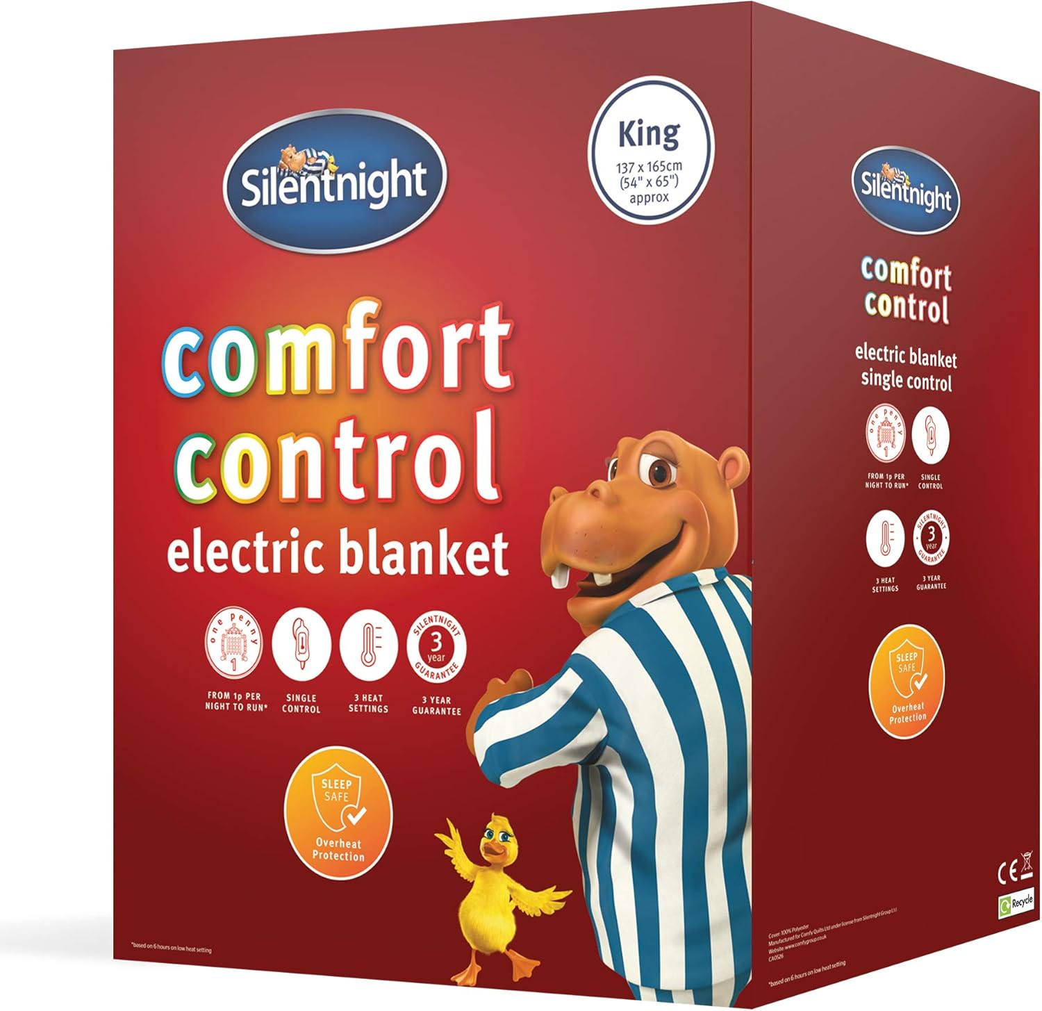 Silentnight Comfort Control Electric Blanket, White, King – BigaMart