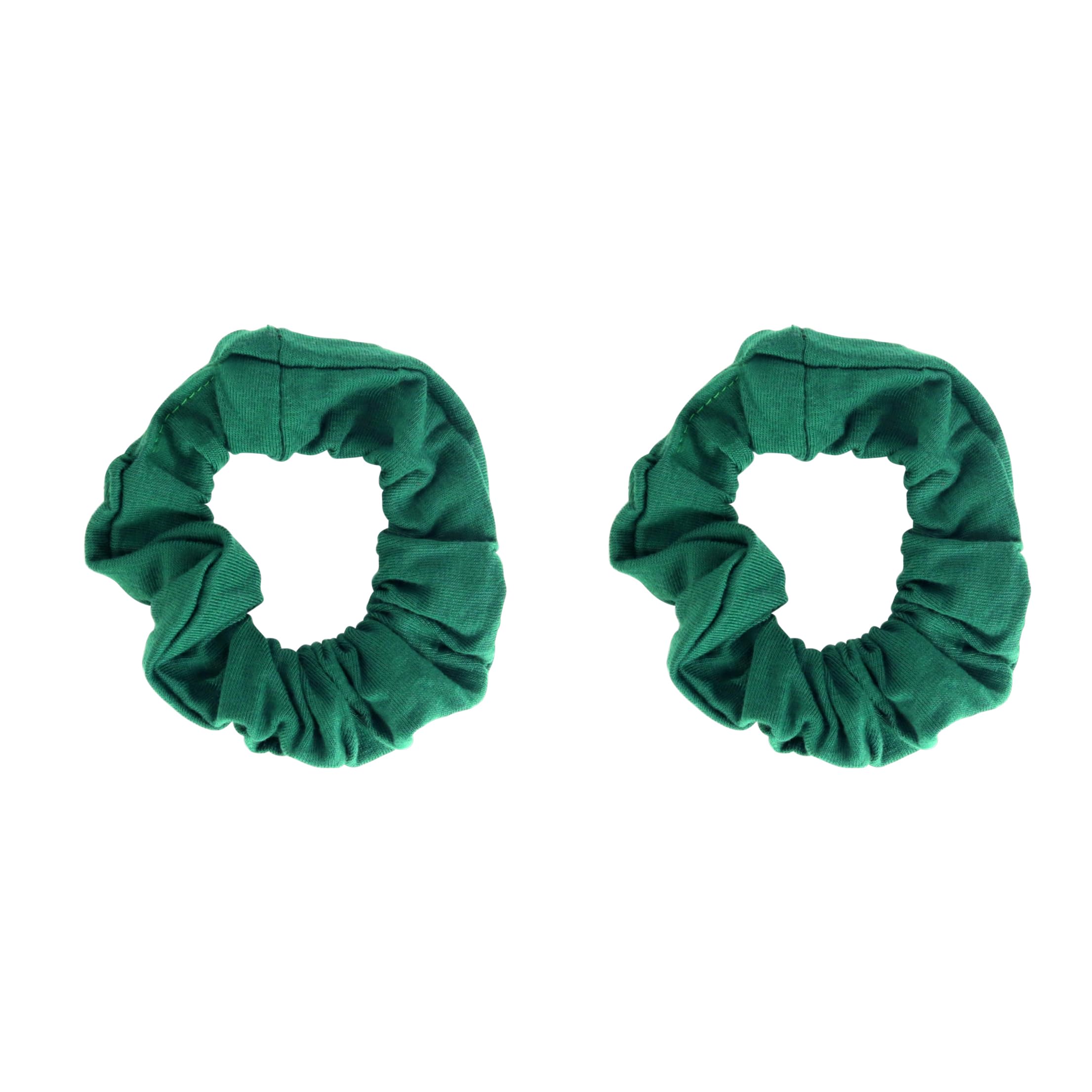Motique Accessories Set of 2 Solid Scrunchies (Dark Green)
