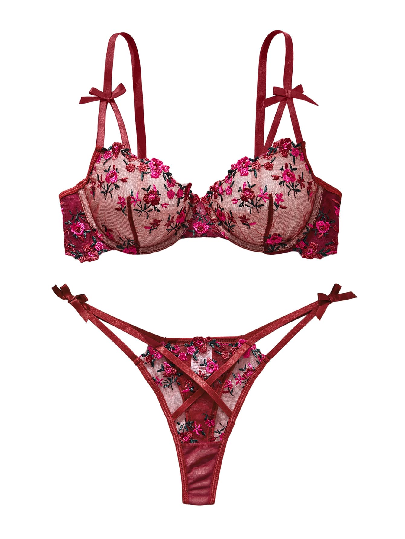 Lilosy Sexy Cute Underwire Push Up Strappy Heart