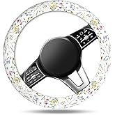 ASJHFDIR Car Steering Wheel Cover, Universal 15 Inch Non-Slip Breathable Neoprene Elastic Steering Wheel Protector, Cute Car Accessories for Women Men Fit Auto, Suvs Beautiful Flowers