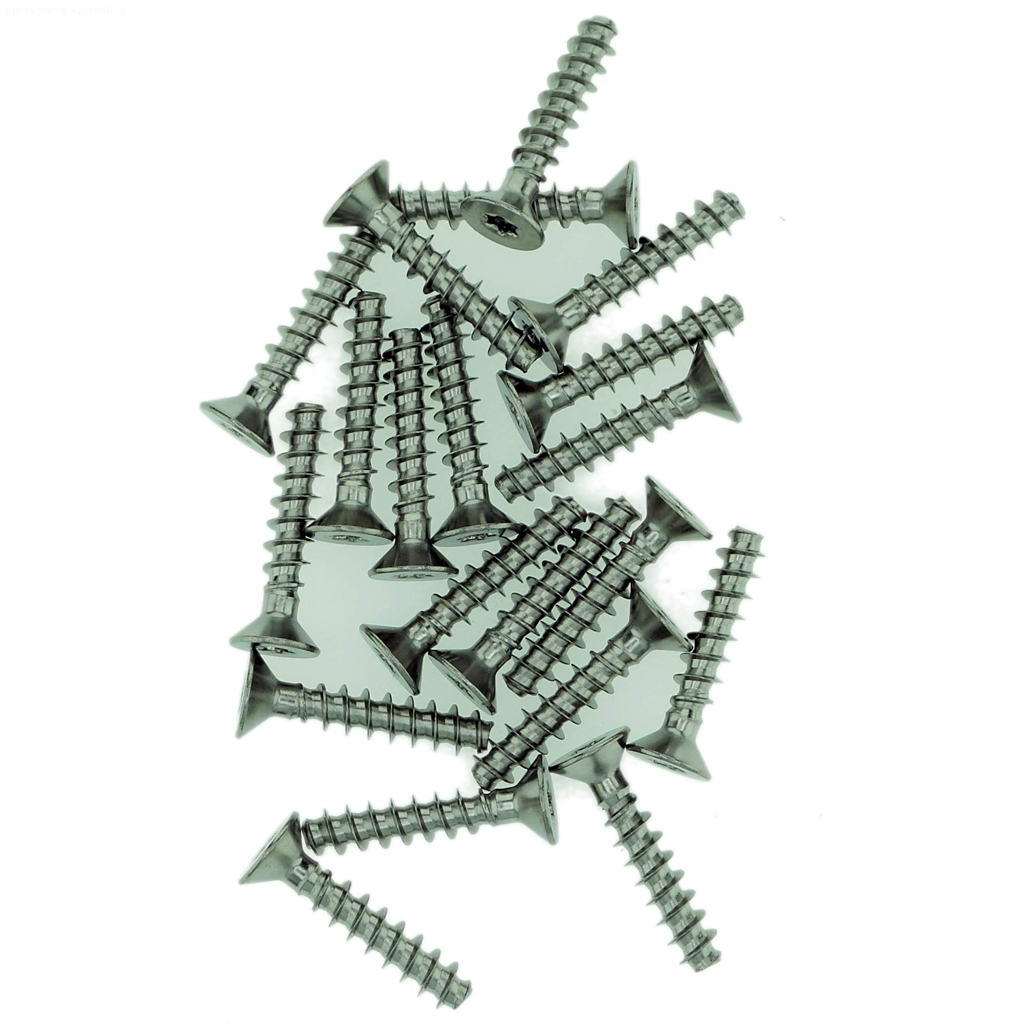 D4 (4mm x 16mm) Pozi Countersunk Screws for Plastic - Stainless Steel (A2) (Pack of 20)