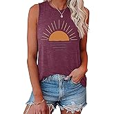 LOOKFACE Women Sunrise Graphic Sleeveless Tank Tops